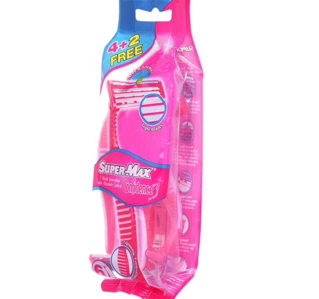Supermax Women Disposable Triple Blade Confidence Razor 4 Pcs