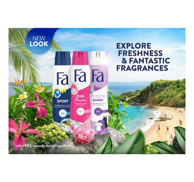 Fa Invisible Power Deodorant Spray Value Pack 2 150 Ml