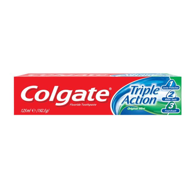 Colgate Toothpaste Triple Action Original Mint 125 Ml