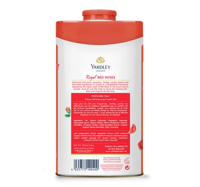 Yardley Red Rose Perfumed Talc 250 G