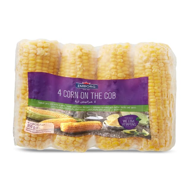 Emborg 4 Corn On The Cob 4 Pcs 950 G