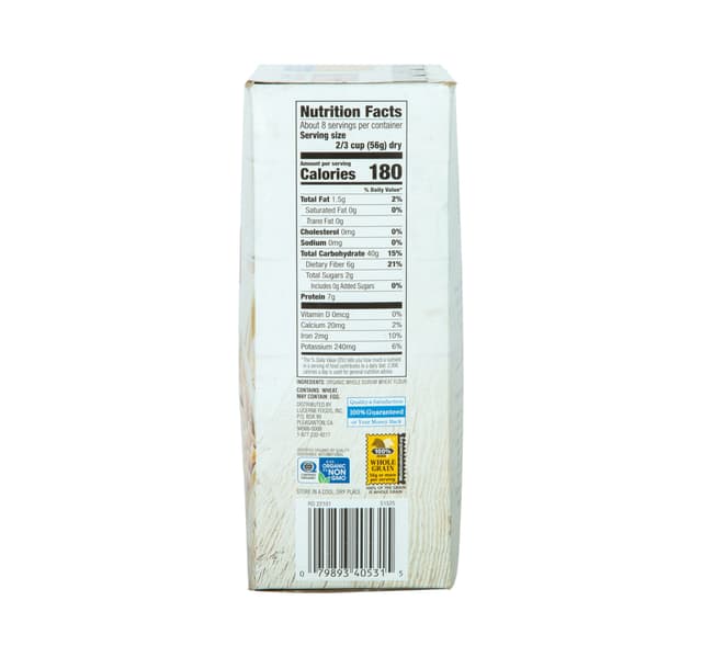 Organics Whole Wheat Rotini Macaroni Product 454 G