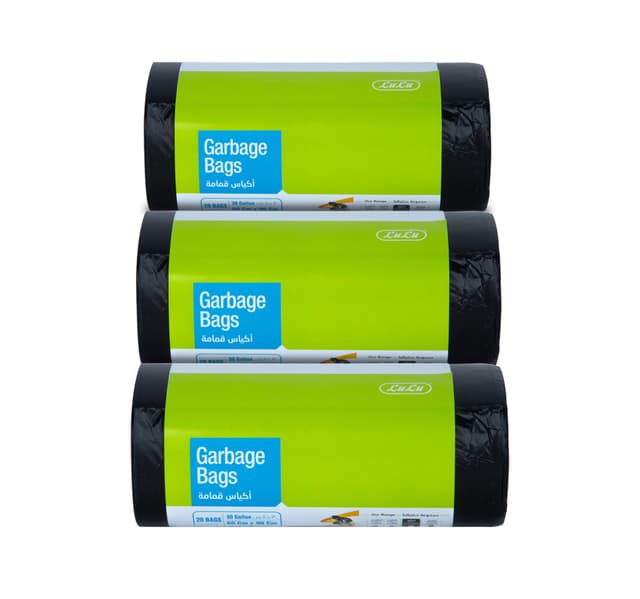 Lulu Wisepicks Garbage Bags Roll Black 30 Gallon 60cm 90 Cm 3 20pcs