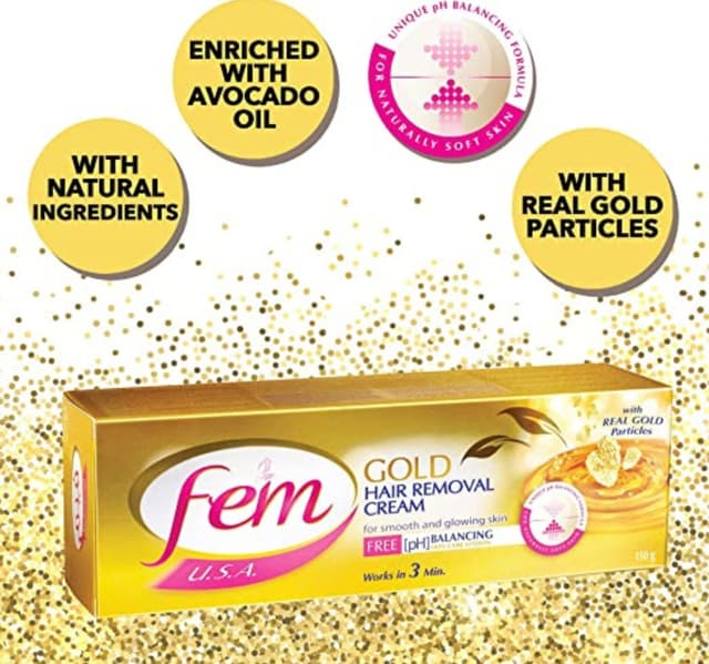 Fem Usa Gold Hair Removal Cream Infused With Gold For Smooth Glowing Skin