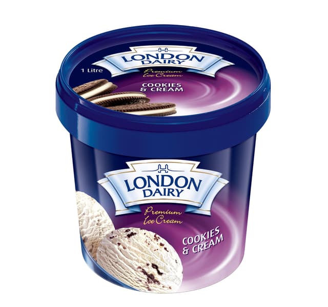 London Dairy Cookies & Cream Ice Cream 1L