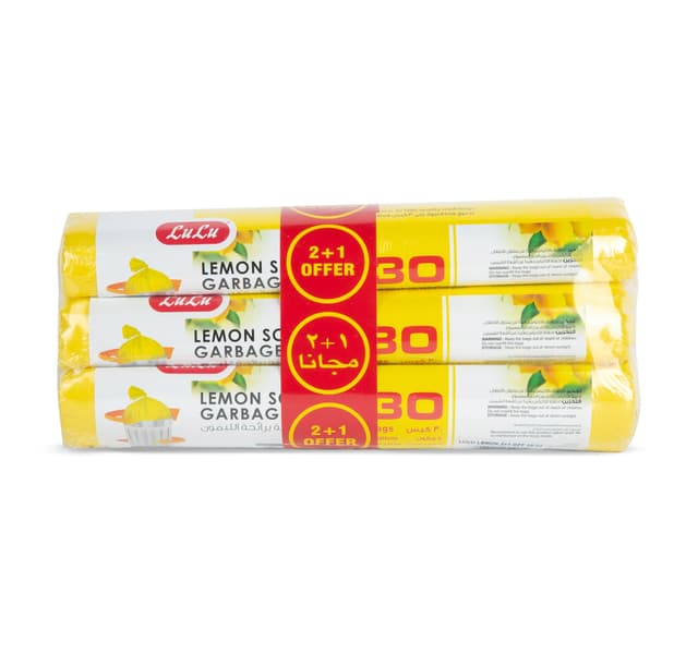 Lulu Garbage Bags Lemon 5 Gallons Size 46cm 52cm 3 Pcs