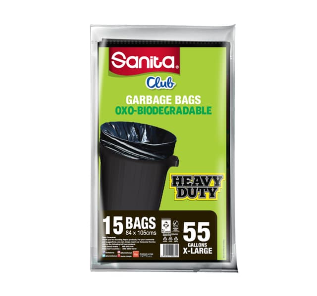 Sanita Club Garbage Bags Oxobiodegradable 55 Gallons Xlarge Size 84 105
