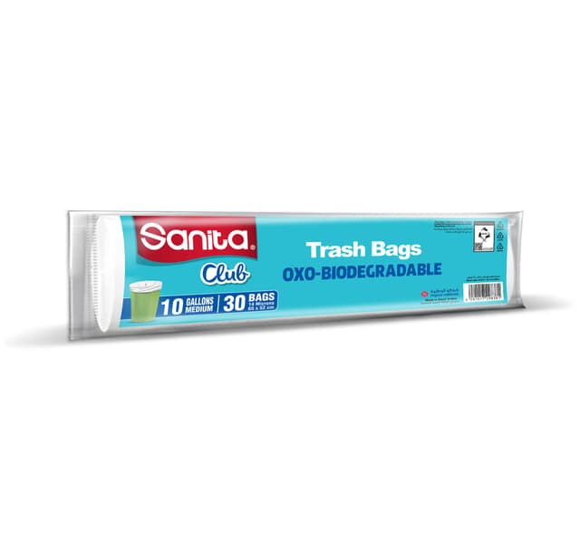 Sanita Club Trash Bags Biodegradable 10 Gallons Size 65 52cm 30pcs