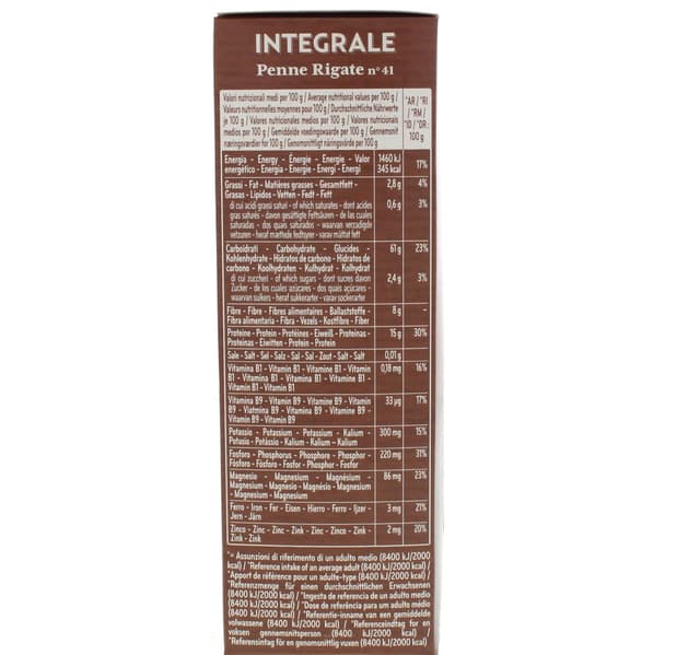 De Cecco Penne Rigate Integrali No 41 500 G