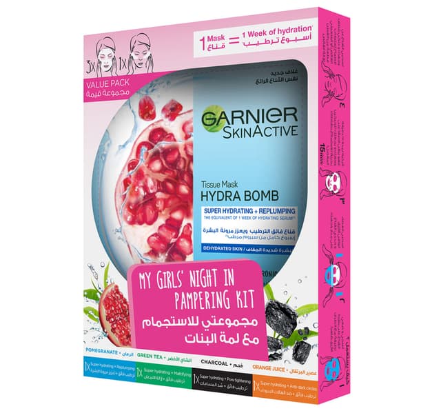 Garnier Hydra Bomb Pomegranate Assorted Kit 4 Pcs