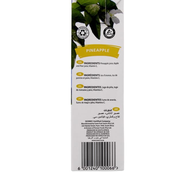 Ceres 100% Natural Pineapple Juice Blend 1 Litre
