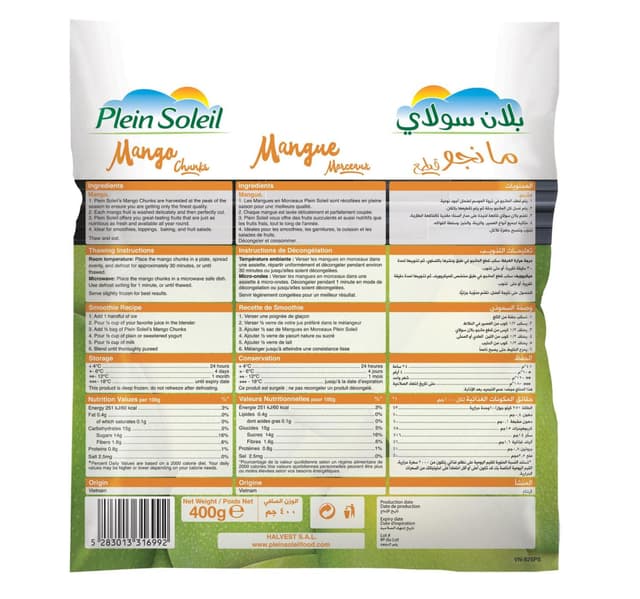 Plein Soleil Mango Chunks 400 G