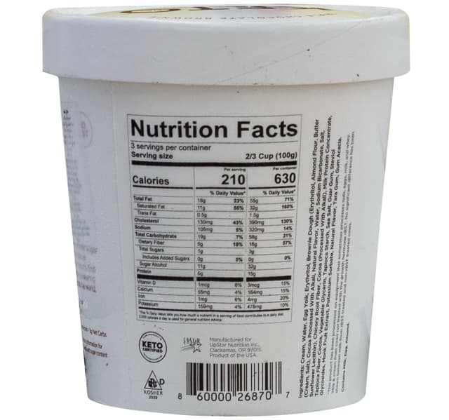 Keto Pint No Added Sugar Triple Chocolate Brownie Ice Cream 473 Ml
