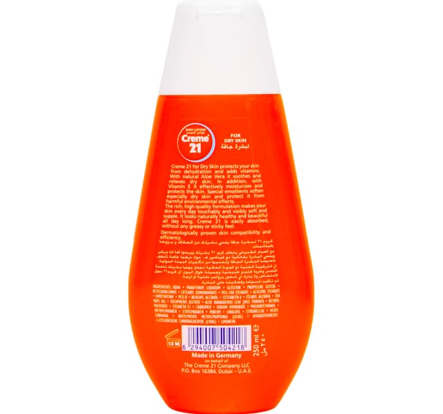 Creme 21 Dry Skin Body Lotion With Aloe Vera And Vitamin E 250 Ml