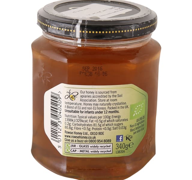 Rowse Organic Honey 340 G