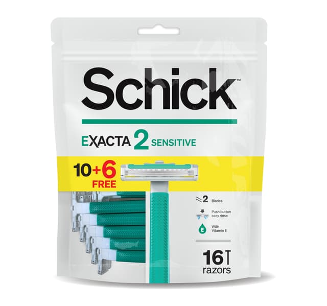 Schick Exacta 2 Sensitive Disposable Razor For Men Value Pack 16 Pcs
