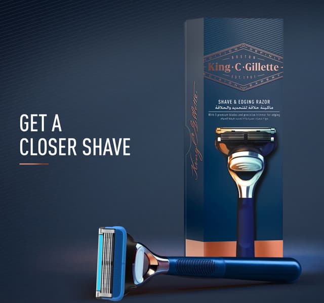 King C Gillette Mens 5 Blade Shave And Edging Razor With Built In Single
