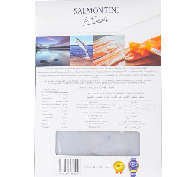 Salmontini Hand Sliced Smoked Salmon 100 G