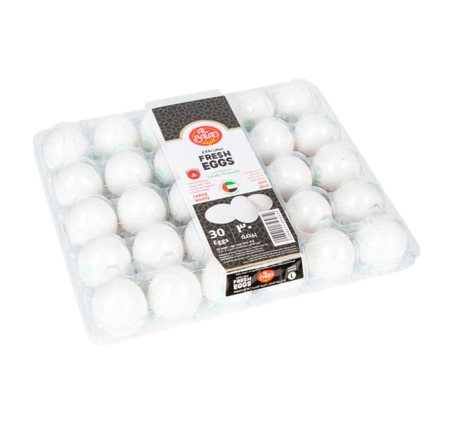 Al Balad Fresh White Eggs Large 30 Pcs