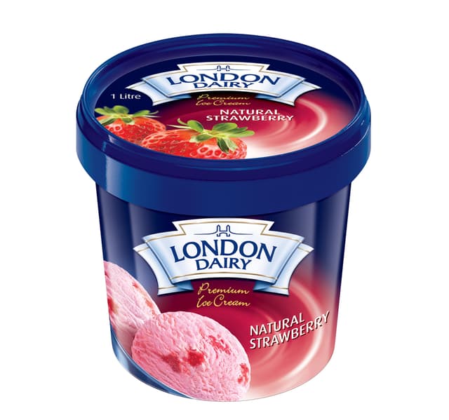 London Dairy Natural Strawberry Ice Cream 1 Litre