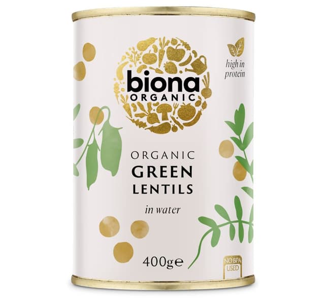 Biona Organic Lentils Green In Water 400 G
