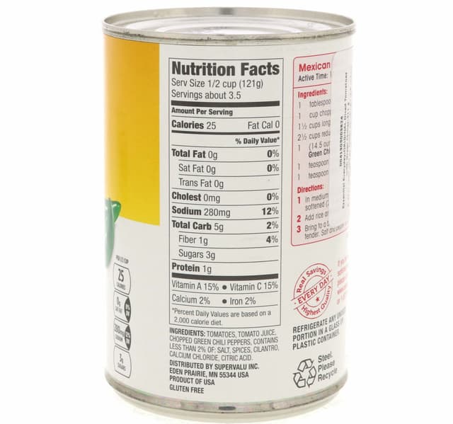 Essential Everyday Diced Tomatoes With Green Chilies 411 G