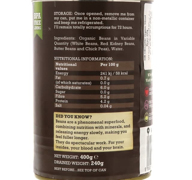 Mr Organic Mixed Beans 400 G