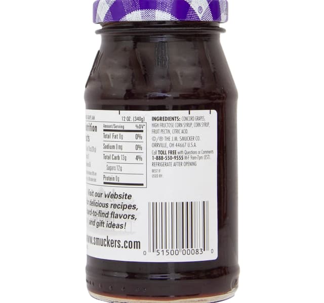 Smuckers Concord Grape Jam 340 G