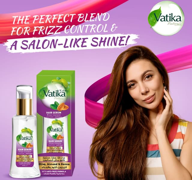 Vatika Naturals Frizz Control Hair Serum Olive Almond Henna With Antifrizz