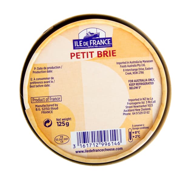 Ile De France Petit Brie Cheese 125 G