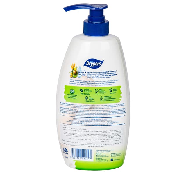 Drypers Natural Avocado Baby Bath Head To Toe 650 Ml