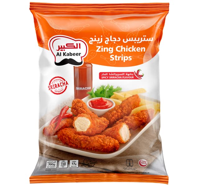Al Kabeer Zing Chicken Strips Spicy Sriracha Flavour 700 G
