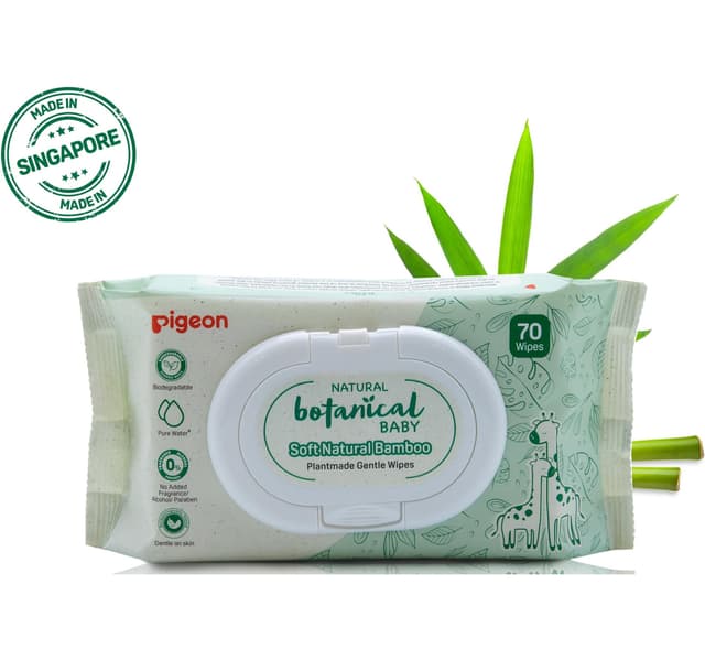 Pigeon Natural Botanical Baby Soft Natural Bamboo Plant Made Gentle Wipes