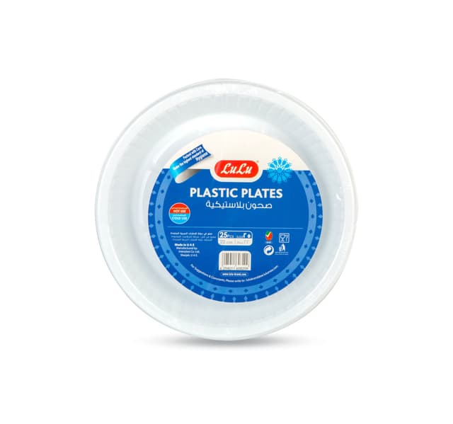 Lulu Plastic Plates 22cm 25 Pcs