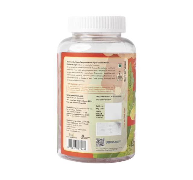 Qaadu Kids Multivitamin Minerals Gummies Strawberry Lemon Flavor For Kids