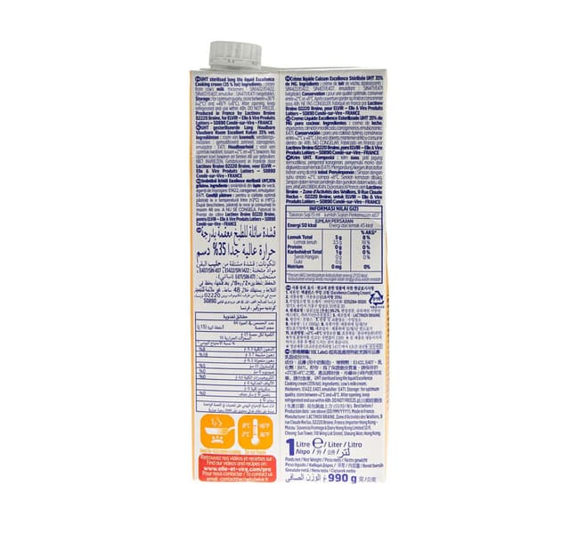 Elle Vire Uht Excellence Cooking Cream 1 Litre