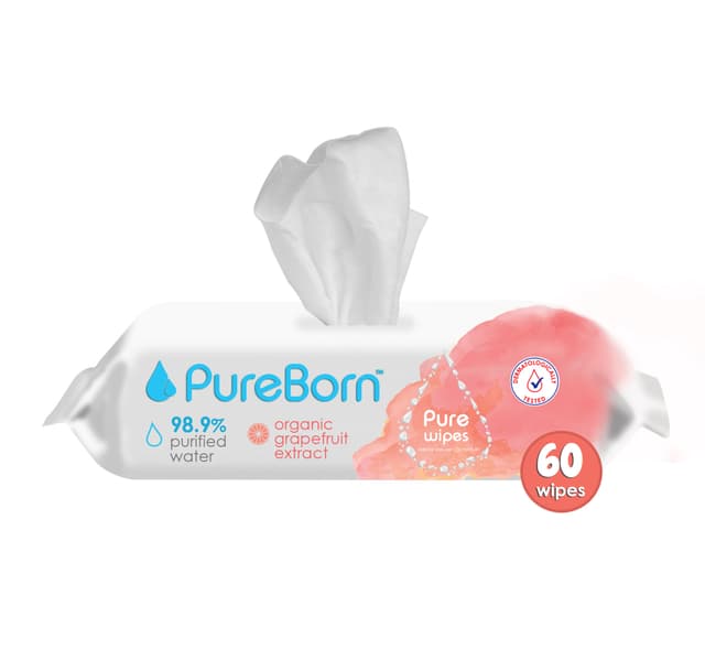 Pure Born Pure Wipes 60 Sheets