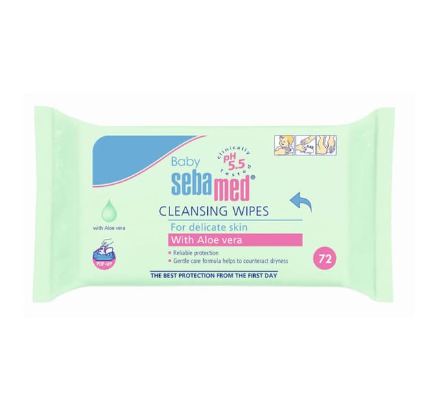 Sebamed Baby Cleansing Wipes With Aloe Vera 72 Pcs