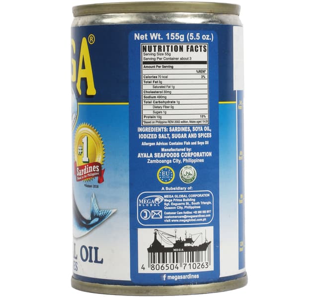 Mega Natural Oil Sardines 155 G