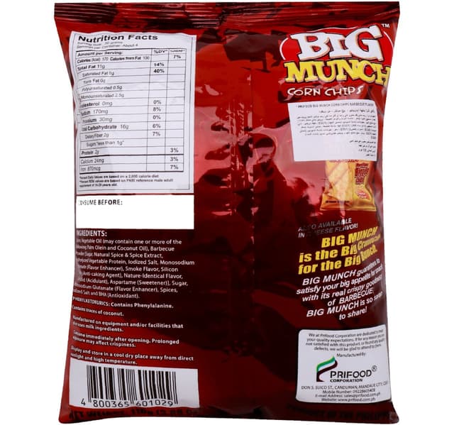 Big Munch Barbecue Corn Chips 110 G