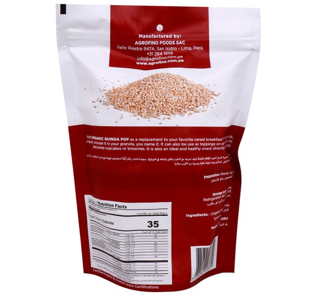 Agrofino Organic Quinoa Pop 65 G