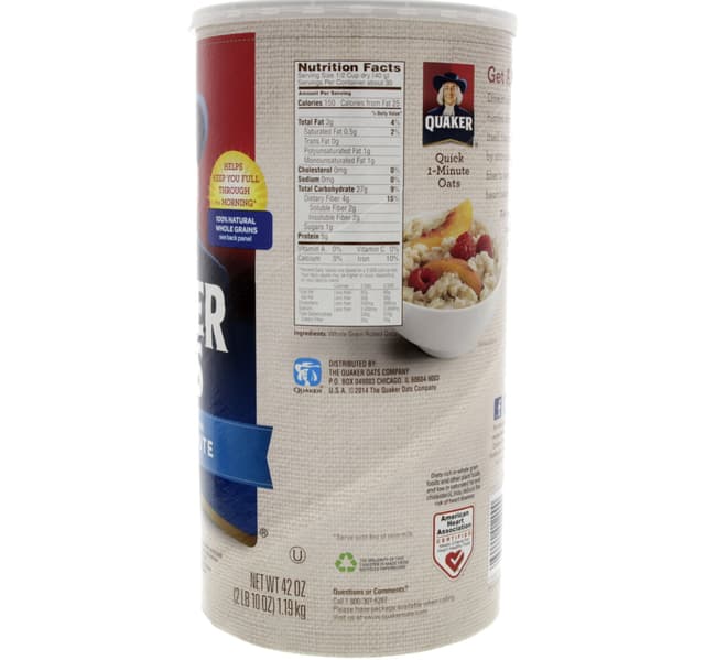 Quaker Quick 1 Minute Oats 119 Kg