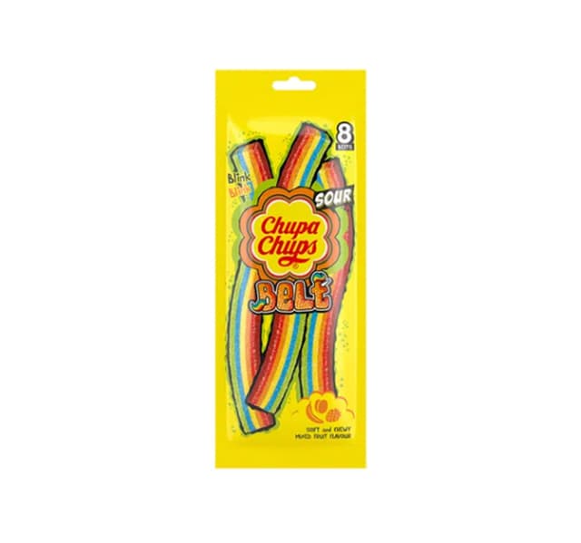 Chupa Chups Sour Belt Mix Fruit Jellies 8 Pcs 57 G