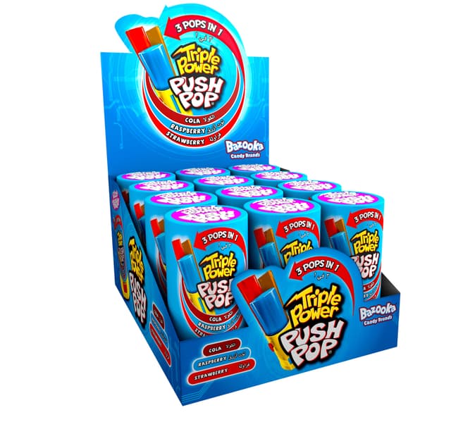 Bazooka Triple Power Push Pop 34 G