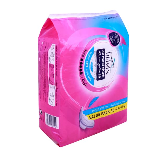 Lil Lets Maxi Thick Long Pads With Wings 30pcs