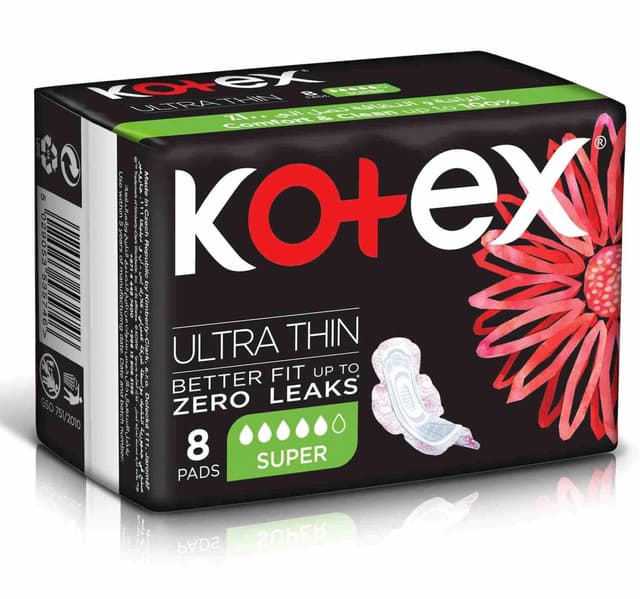 Kotex Ultra Thin Pads Super With Wings 8's