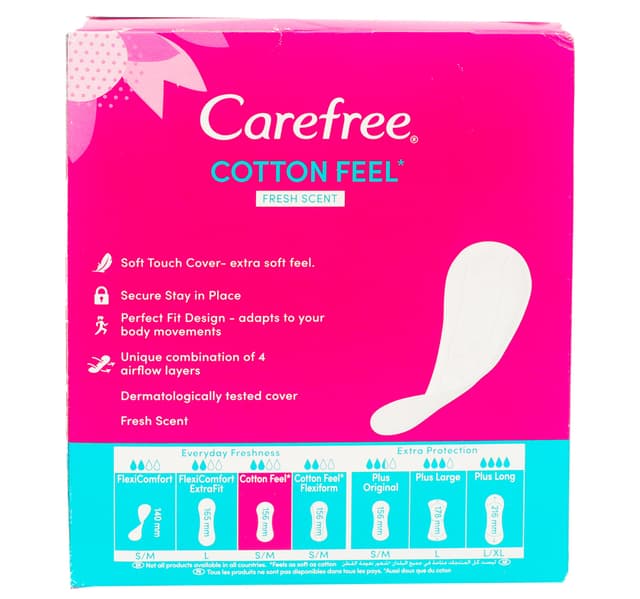 Carefree Cotton Feel Fresh Scent Pantyliners 56 Pcs
