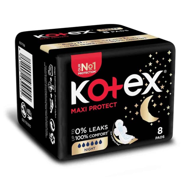 Kotex Maxi Protect Thick Overnight Protection Sanitary Pads With Wings 8
