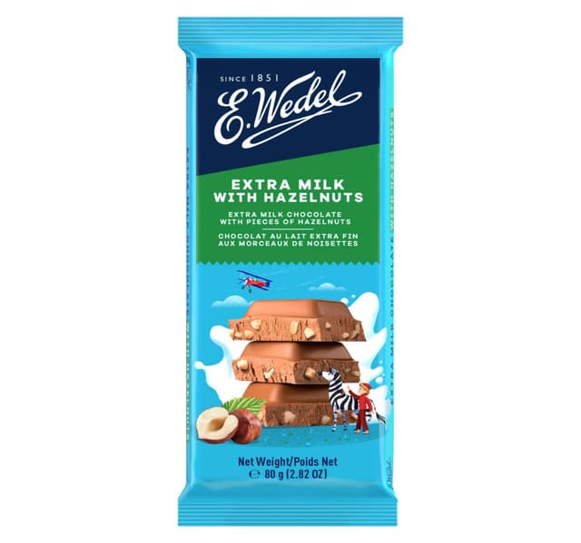 E Wedel Extra Milk Chocolate With Hazelnuts 80 G