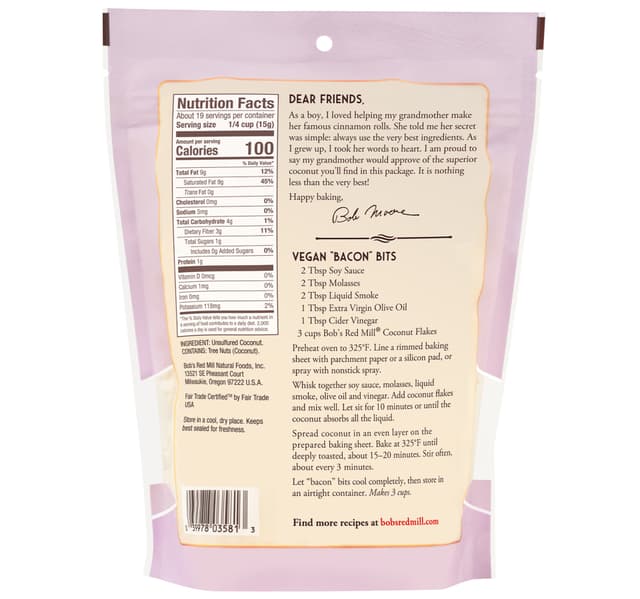 Bobs Red Mill Unsweetened Coconut Flakes 284 G